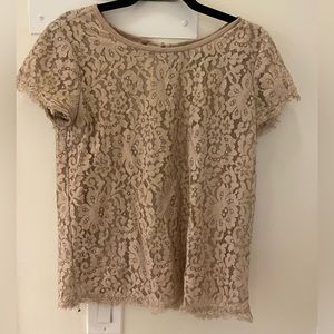 Joie lace gold shirt with ribbon in back